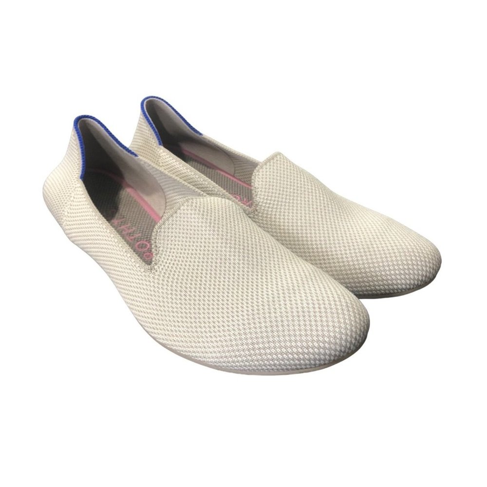 Rothy’s Women's Loafer Shoes Linen Double Stitch Slip On Tan Beige Nude